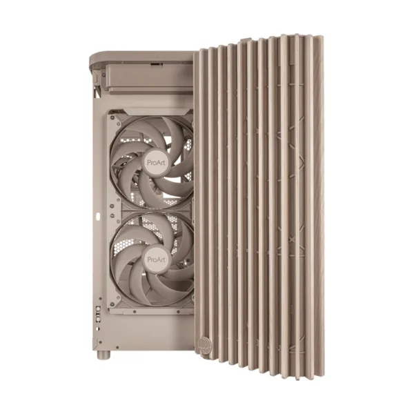 11-173-079-09.png ASUS ProArt PA401 Wood Edition ATX Case, Beige, Tempered Glass, 240mm Radiator Support