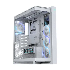 ASUS ROG Cronox ARGB White Edition Gaming Case, Four ARGB Fans, Curved Glass, 9.2" Screen