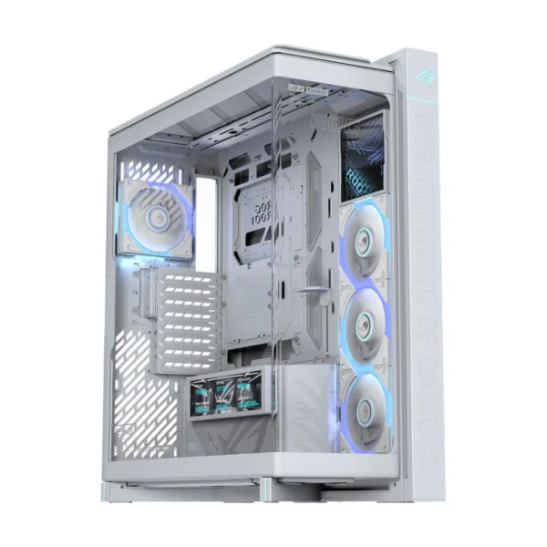 ASUS ROG Cronox ARGB White Edition Gaming Case, Four ARGB Fans, Curved Glass, 9.2" Screen