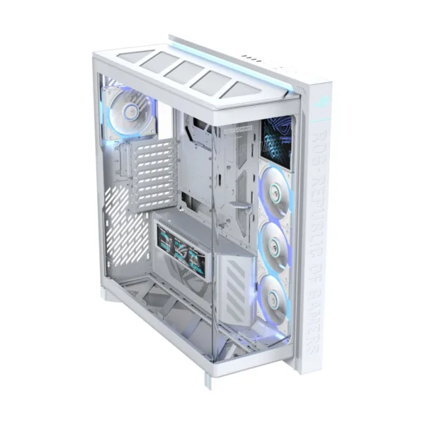 ASUS ROG Cronox ARGB White Edition Gaming Case, Four ARGB Fans, Curved Glass, 9.2" Screen