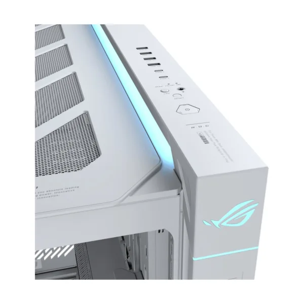 ASUS ROG Cronox ARGB White Edition Gaming Case, Four ARGB Fans, Curved Glass, 9.2" Screen