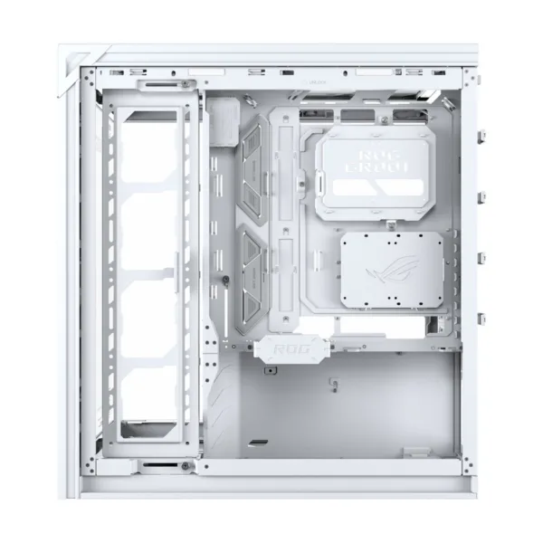 ASUS ROG Cronox ARGB White Edition Gaming Case, Four ARGB Fans, Curved Glass, 9.2" Screen