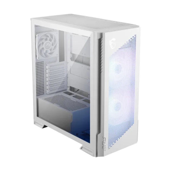 MSI MPG Velox 300R Airflow PZ Mid-Tower Gaming Case, White, 2x 160mm Fans, 360mm Radiator