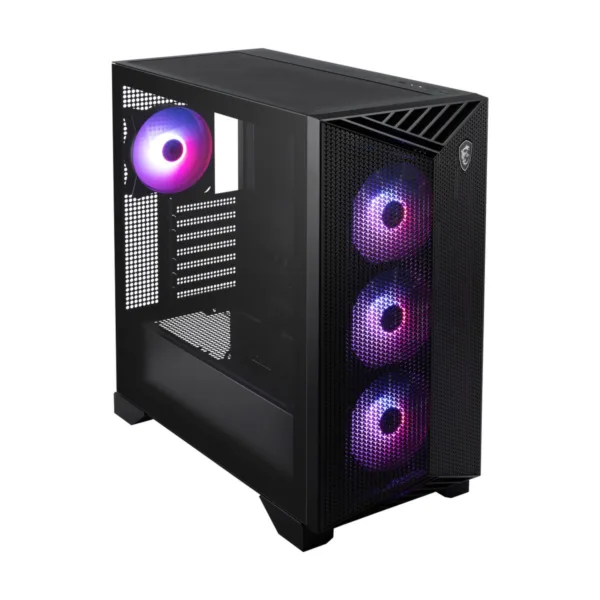MSI MPG GUNGNIR 211R AIRFLOW PZ Mid-Tower Gaming Case, Back Connect, 4x 120mm ARGB Fans, Black