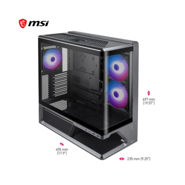 MSI MPG VIXTA 300R PZ Mid-Tower ATX Gaming Case, Curved Glass, 3 ARGB Fans, Black