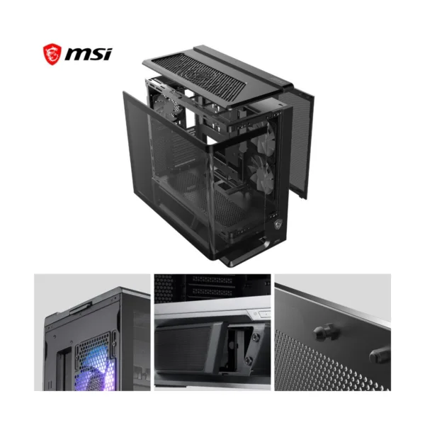 MSI MPG VIXTA 300R PZ Mid-Tower ATX Gaming Case, Curved Glass, 3 ARGB Fans, Black