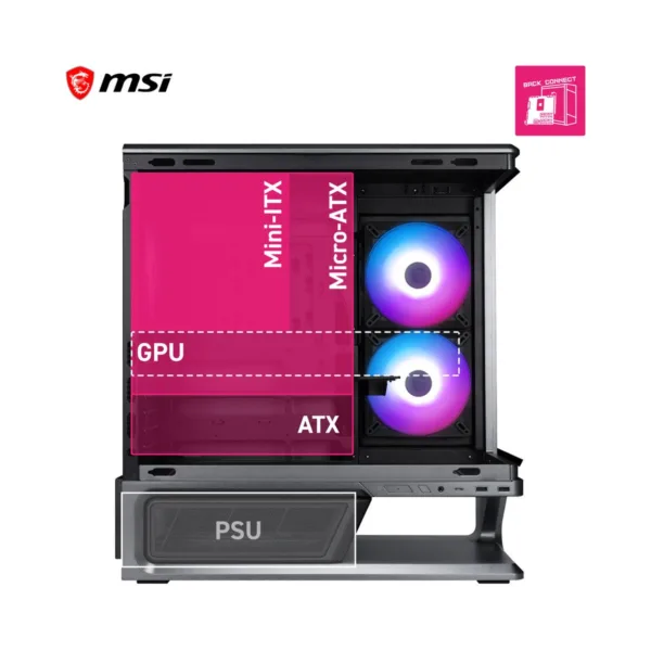 MSI MPG VIXTA 300R PZ Mid-Tower ATX Gaming Case, Curved Glass, 3 ARGB Fans, Black