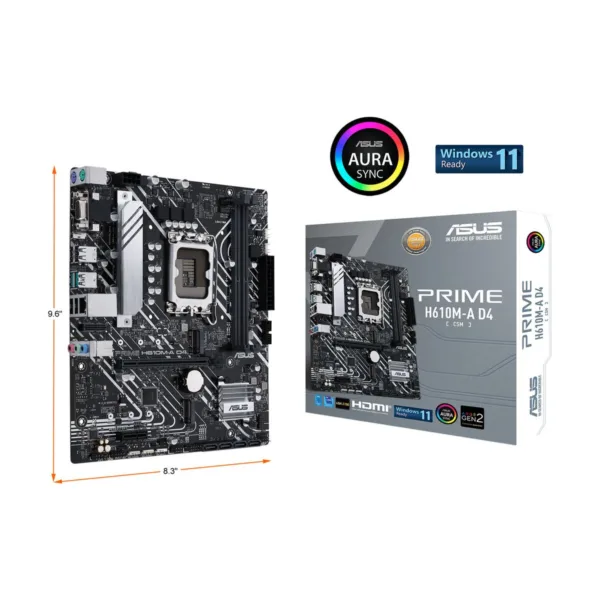 ASUS PRIME H610M-A D4-CSM LGA 1700 * Dedicated LGA1700 mounting bracket is required.