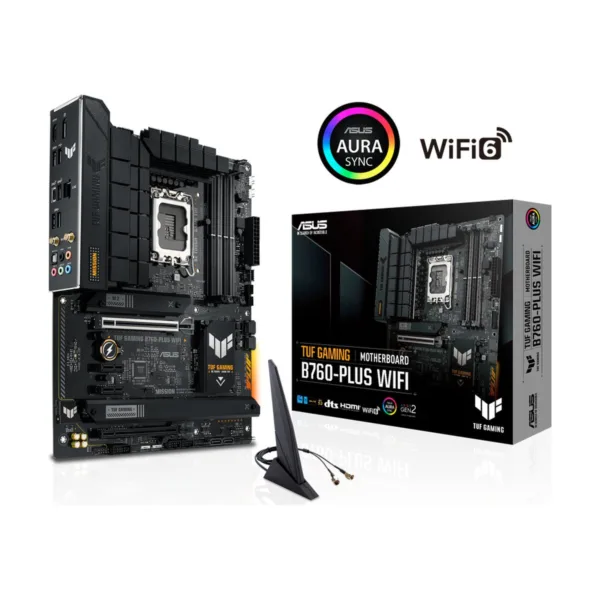 ASUS TUF GAMING B760-PLUS WIFI LGA 1700 ATX Motherboard, DDR5, 3x PCIe 4.0 M.2, 2.5Gb LAN