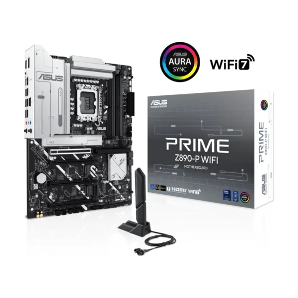 ASUS PRIME Z890-P WIFI LGA 1851 ATX Motherboard, DDR5, 4x M.2, PCIe 5.0, Thunderbolt 4, Wi-Fi 7