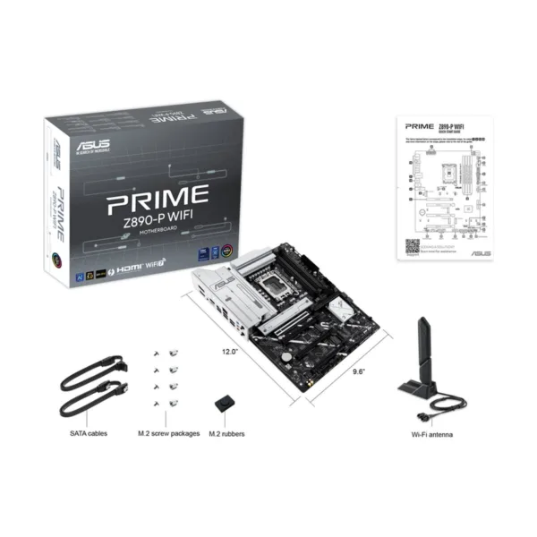 ASUS PRIME Z890-P WIFI LGA 1851 ATX Motherboard, DDR5, 4x M.2, PCIe 5.0, Thunderbolt 4, Wi-Fi 7