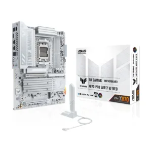 ASUS TUF GAMING X870-PRO WIFI7 W NEO AM5 ATX Motherboard, DDR5, 4x M.2, PCIe 5.0, 5Gb LAN