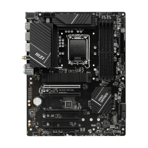 MSI PRO B760-P WIFI DDR4 LGA 1700 Motherboard, DDR4, 2x M.2, Wi-Fi 6, 2.5Gb LAN