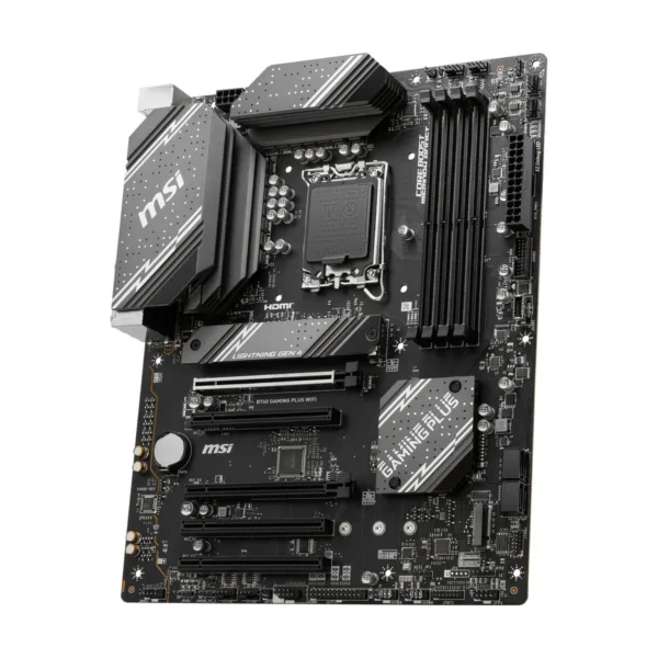 MSI B760 GAMING PLUS WIFI LGA 1700 ATX Motherboard, DDR5, PCIe 4.0, Wi-Fi 6E, 2.5G LAN