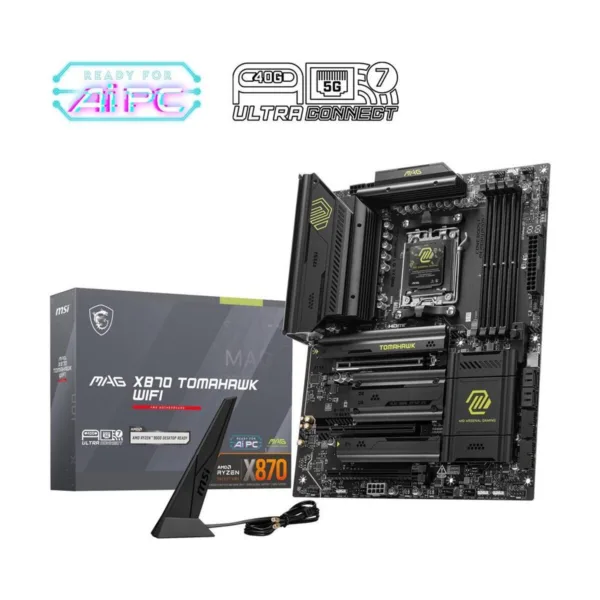 MSI MAG X870 TOMAHAWK WIFI AM5 ATX Motherboard, DDR5, PCIe 5.0, M.2 Gen5, Wi-Fi 7, 5G LAN