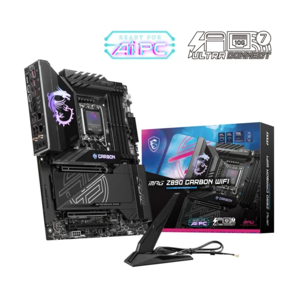 MSI MPG Z890 CARBON WIFI LGA 1851 ATX Motherboard, DDR5, PCIe 5.0, M.2 Gen5, Wi-Fi 7, 5G LAN