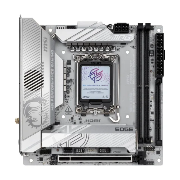 13-144-681-10.jpg MSI MPG Z890I EDGE TI WIFI LGA 1851 Mini-ITX Motherboard, White, DDR5, M.2 Gen5, Wi-Fi 7