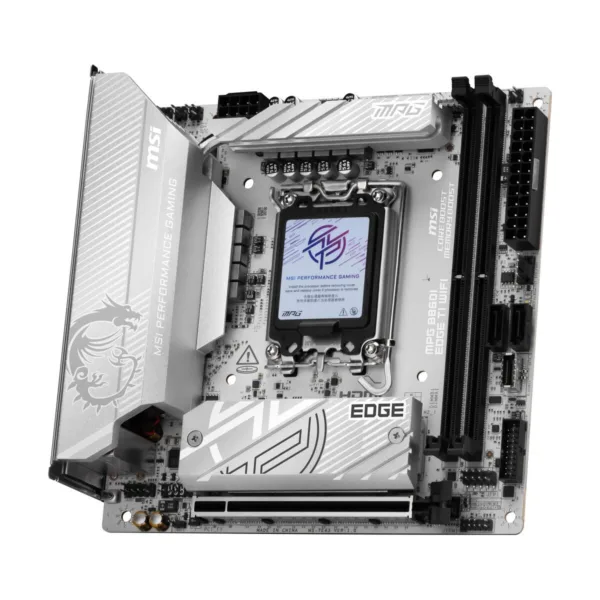 MSI MPG B860I EDGE TI WIFI LGA 1851 Mini-ITX Motherboard, White, DDR5, M.2 Gen5, Wi-Fi 7