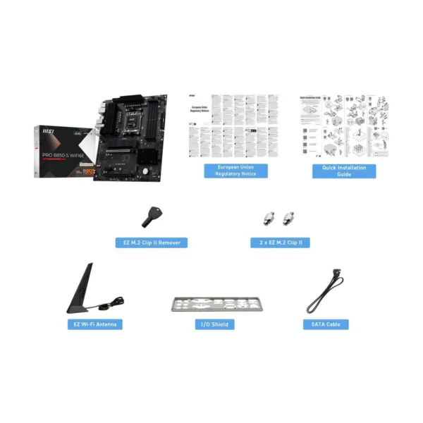 13-144-727-05.jpg MSI PRO B850-S WIFI6E AM5 ATX Motherboard, DDR5, M.2 Gen5, Wi-Fi 6E, 2.5G LAN