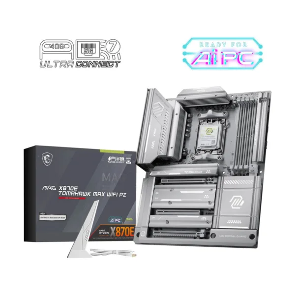 MSI MAG X870E TOMAHAWK MAX WIFI PZ AM5 ATX Back-Connect Motherboard, DDR5, M.2, Wi-Fi 7, 5G LAN