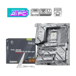 MSI MAG X870E GAMING PLUS MAX WIFI AM5 ATX Motherboard, DDR5, PCIe 5.0, M.2 Gen5, Wi-Fi 7, 5G LAN