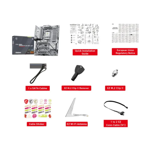MSI MAG B850 GAMING PLUS MAX WIFI AM5 ATX Motherboard, DDR5, PCIe 5.0, M.2 Gen5, Wi-Fi 7, 5G LAN