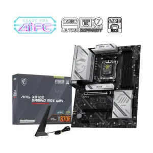 MSI MAG X870E GAMING MAX WIFI AM5 ATX Motherboard, DDR5, PCIe 5.0, M.2 Gen5, Wi-Fi 7, 5G LAN