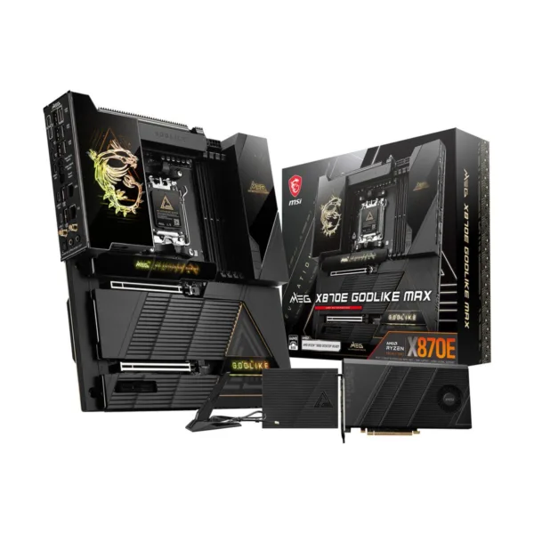 MSI MEG X870E GODLIKE MAX AM5 E-ATX Motherboard, M.2 & PCIe 5.0, USB4, Wi-Fi 7, 10G + 5G LAN