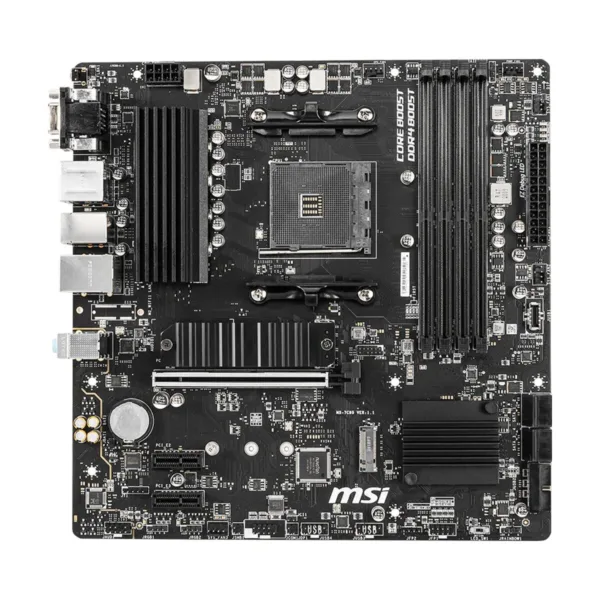 MSI B550M PRO-VDH AM4 Micro-ATX Motherboard, PCIe 4.0, Dual M.2, 2.5G LAN