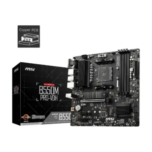 MSI B550M PRO-VDH AM4 Micro-ATX Motherboard, PCIe 4.0, Dual M.2, 2.5G LAN