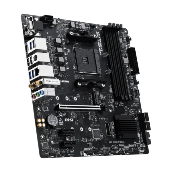 MSI PRO B550M-P WIFI6E AM4 Micro-ATX Motherboard, DDR4, PCIe 4.0, Dual M.2, Wi-Fi 6E