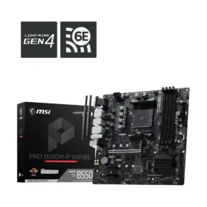 MSI PRO B550M-P WIFI6E AM4 Micro-ATX Motherboard, DDR4, PCIe 4.0, Dual M.2, Wi-Fi 6E