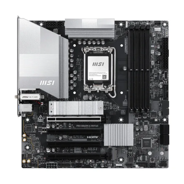 13-144-770-01.jpg MSI PRO B860M-A WIFI6E LGA 1851 Micro-ATX Motherboard, DDR5, M.2 Gen5, Wi-Fi 6E, 5G LAN