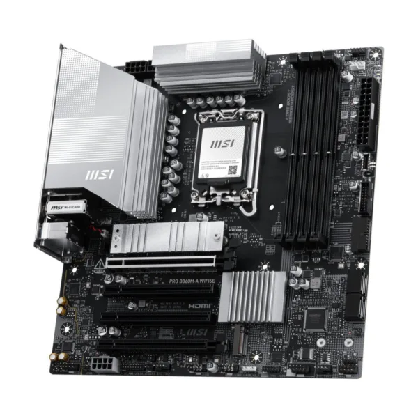 13-144-770-04.jpg MSI PRO B860M-A WIFI6E LGA 1851 Micro-ATX Motherboard, DDR5, M.2 Gen5, Wi-Fi 6E, 5G LAN