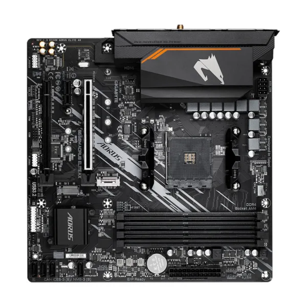 GIGABYTE B550M AORUS ELITE AX (rev 1.3) AM4 Micro-ATX Motherboard, PCIe 4.0, M.2, GbE LAN