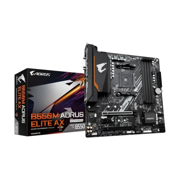 GIGABYTE B550M AORUS ELITE AX (rev 1.3) AM4 Micro-ATX Motherboard, PCIe 4.0, M.2, GbE LAN