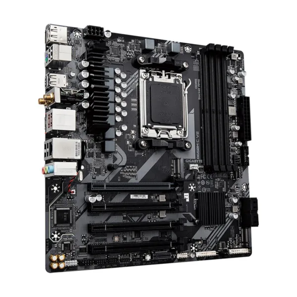 GIGABYTE B650M C V2 AM5 Micro-ATX Motherboard, DDR5, PCIe 4.0 M.2, USB-C, 1GbE