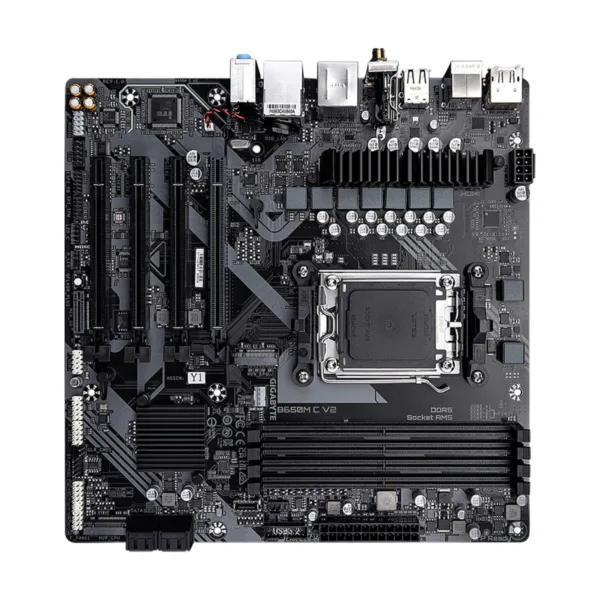 GIGABYTE B650M C V2 AM5 Micro-ATX Motherboard, DDR5, PCIe 4.0 M.2, USB-C, 1GbE