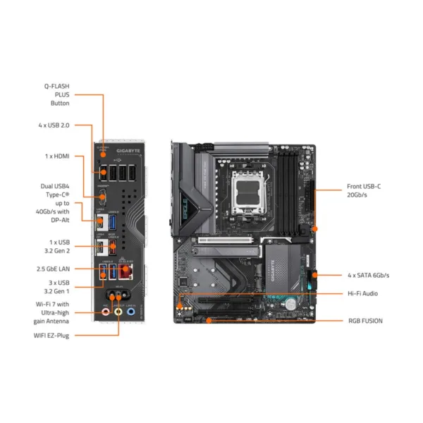 13-145-521-05.jpg GIGABYTE X870 EAGLE WIFI7 AM5 ATX Motherboard, DDR5, 3x M.2, PCIe 5.0, USB4, Wi-Fi 7