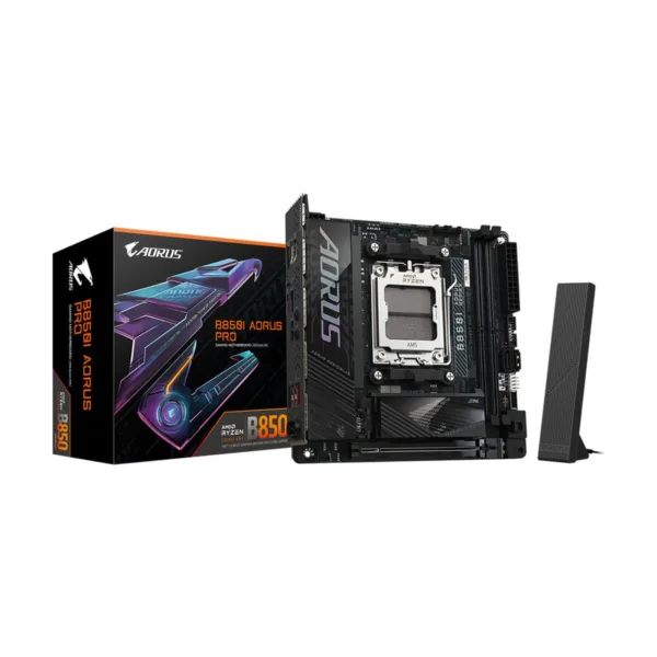 GIGABYTE B850I AORUS PRO AM5 Mini-ITX Motherboard, DDR5, 2x M.2, PCIe 5.0, Wi-Fi 7