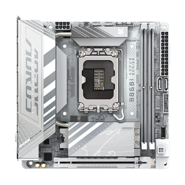 GIGABYTE B860I AORUS PRO ICE LGA 1851 Mini-ITX Motherboard, DDR5, 2x M.2, Thunderbolt 4, Wi-Fi 7