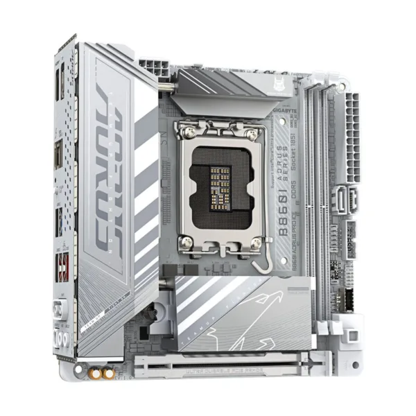 GIGABYTE B860I AORUS PRO ICE LGA 1851 Mini-ITX Motherboard, DDR5, 2x M.2, Thunderbolt 4, Wi-Fi 7
