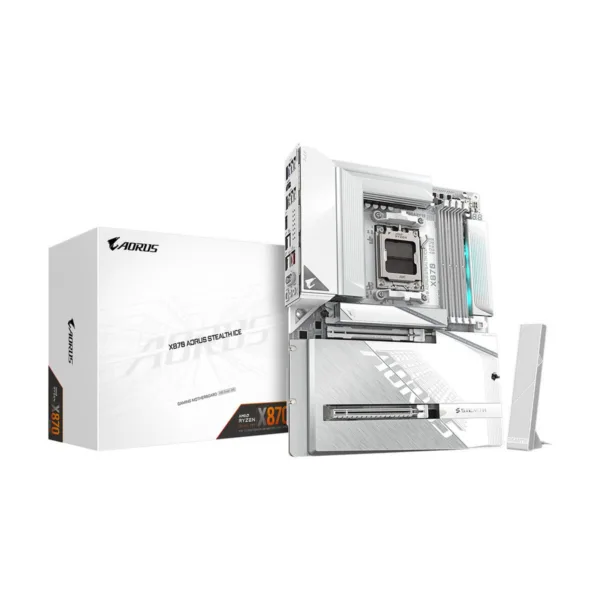 13-145-580-01.jpg GIGABYTE X870 AORUS STEALTH ICE AM5 ATX Motherboard, DDR5, 4x M.2, PCIe 5.0, 2x USB4, Wi-Fi 7