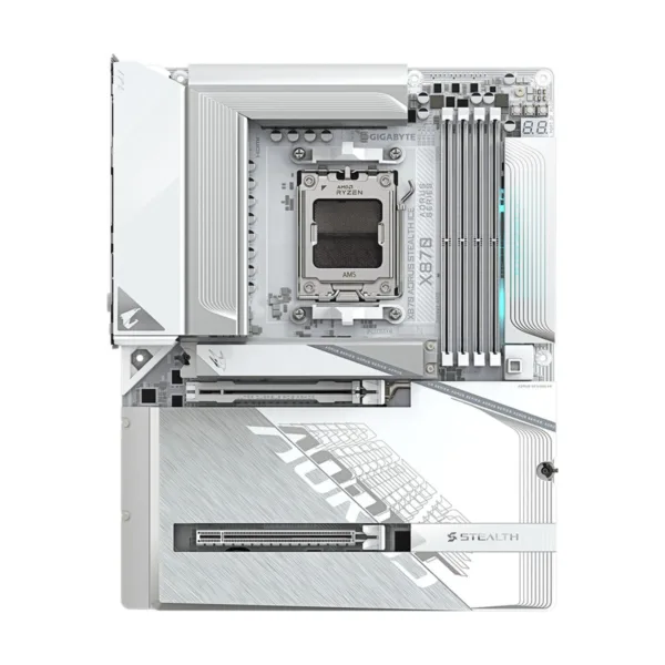 13-145-580-02.jpg GIGABYTE X870 AORUS STEALTH ICE AM5 ATX Motherboard, DDR5, 4x M.2, PCIe 5.0, 2x USB4, Wi-Fi 7