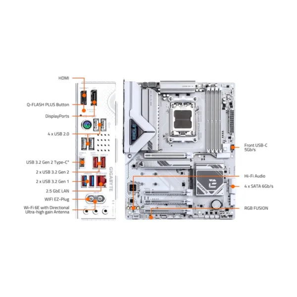 13-145-585-05.jpg GIGABYTE B850 EAGLE WIFI7 ICE AM5 ATX Motherboard, DDR5, 3x M.2, PCIe 5.0, Wi-Fi 7, 2.5GbE