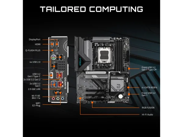 GIGABYTE B650E EAGLE WIFI6E AM5 Motherboard, DDR5, 3x M.2, PCIe 5.0, Wi-Fi 6E