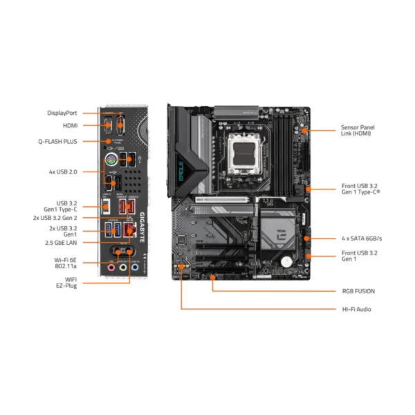 GIGABYTE B650E EAGLE WIFI6E AM5 Motherboard, DDR5, 3x M.2, PCIe 5.0, Wi-Fi 6E
