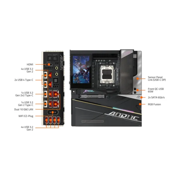 13-145-602-11.jpg GIGABYTE X870E AORUS XTREME X3D AI TOP AM5 E-ATX Motherboard, DDR5, 5x M.2, USB4, Wi-Fi 7, Dual 10GbE