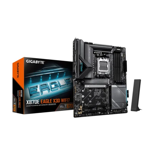 GIGABYTE X870E EAGLE X3D WIFI7 AM5 ATX Motherboard, DDR5, 4x M.2, PCIe 5.0, USB4, 5GbE