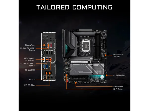 13-145-616-04.jpg GIGABYTE Z890 EAGLE WIFI7 PLUS LGA 1851 ATX Motherboard, DDR5, 4x M.2, PCIe 5.0, USB4, Wi-Fi 7
